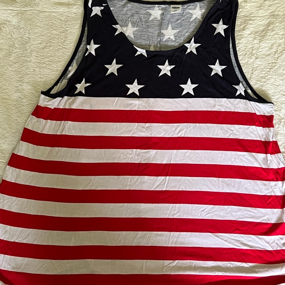 Flag tank top red white and blue